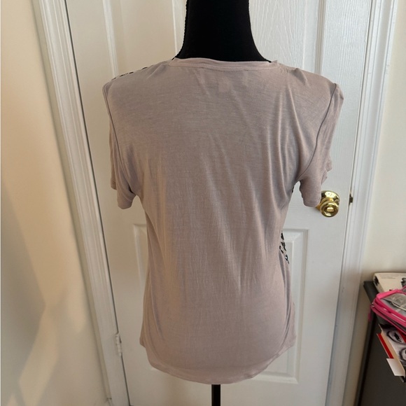 Loft Leopard Print Sequin Underlay Top, Medium Gray/Black - Picture 4 of 6